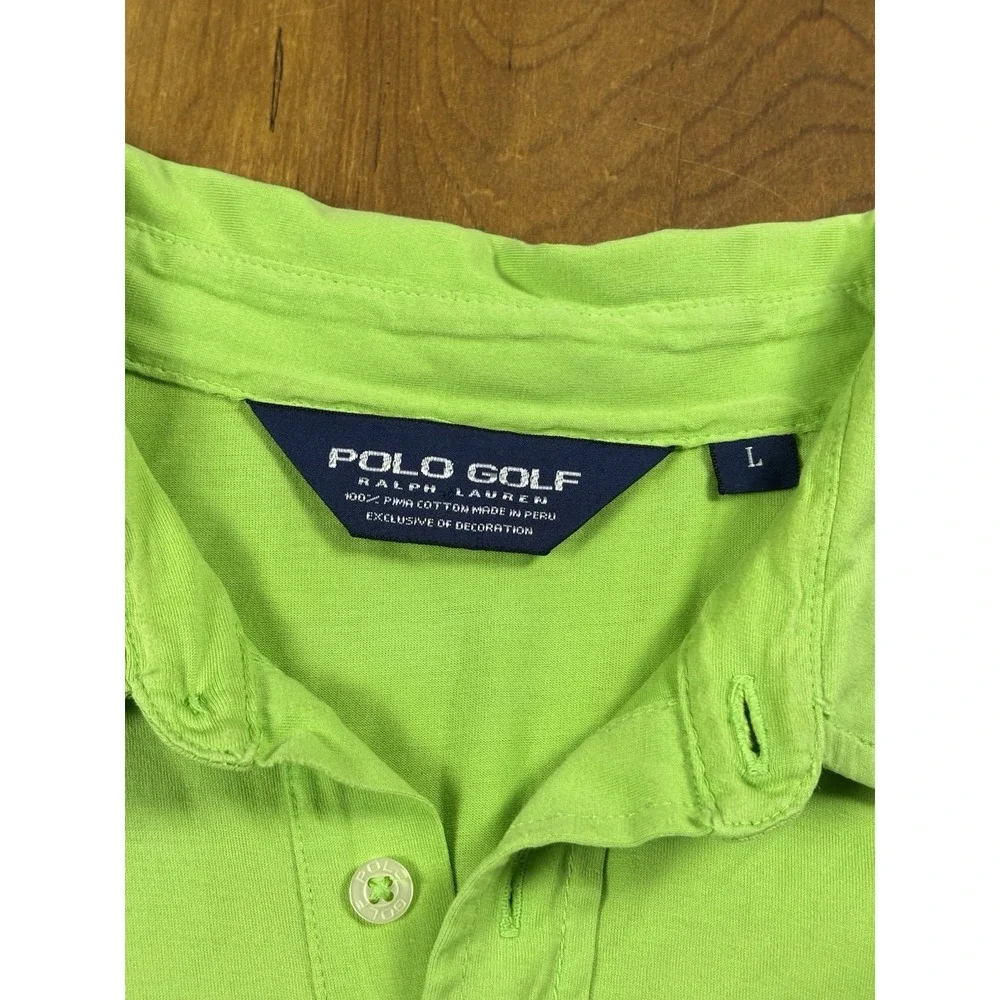 Polo Ralph Lauren Performance Polo Shirt Mens L Green La Cantera Palmer Golf - Picture 4 of 9